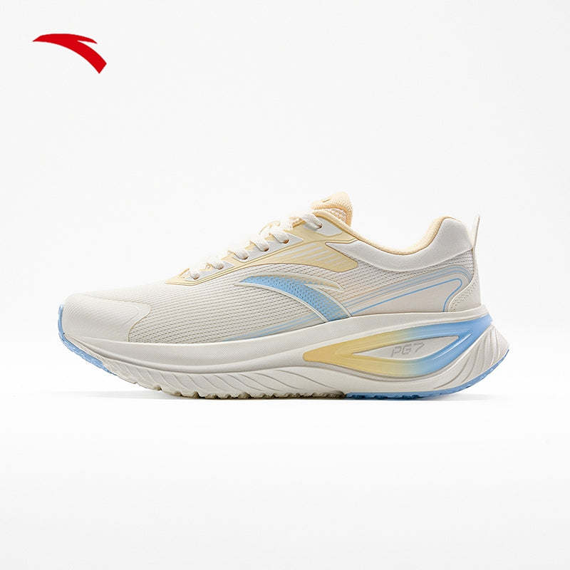 ANTA WOMEN PG7 Journey Running Shoes -Ivory White/Yellow/blue – ANTA ...