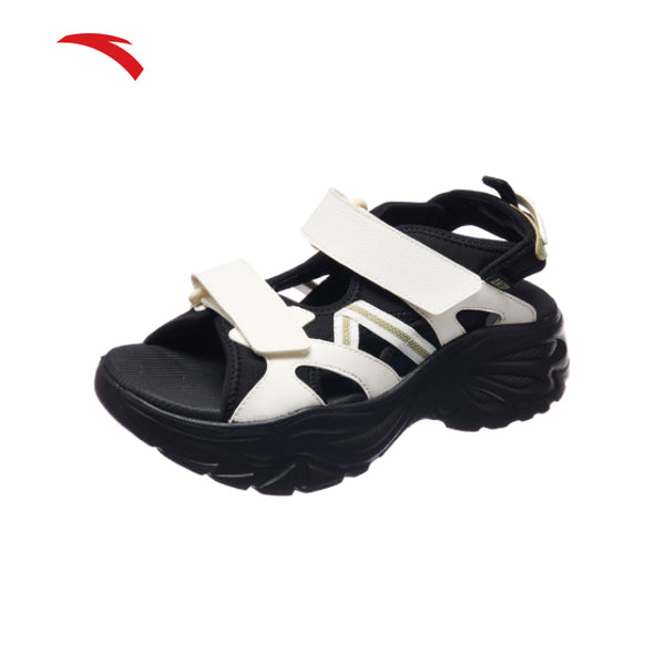 ANTA Women Star River Beach Sandals 1225B8518-2 -Black/White/Green (Kasut  Sandal Perempuan)